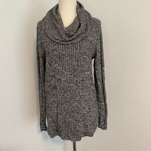 NWOT.  Jones New York Unique Knit Detail Cowl Collar Black White Choc size XL